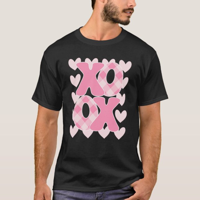 Camiseta XoXo El día de San Valentín Vibes de amor retro (Anverso)