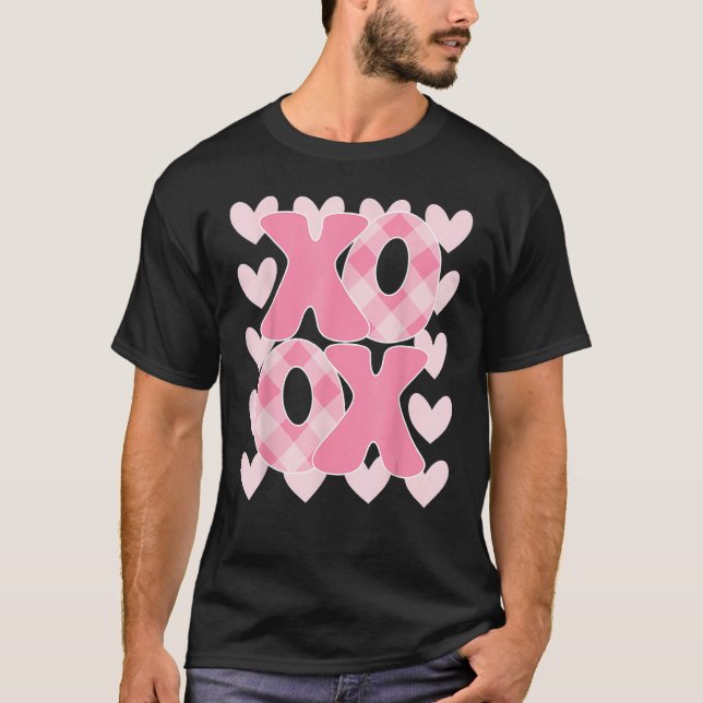 Camiseta XoXo El día de San Valentín Vibes de amor retro (Anverso)