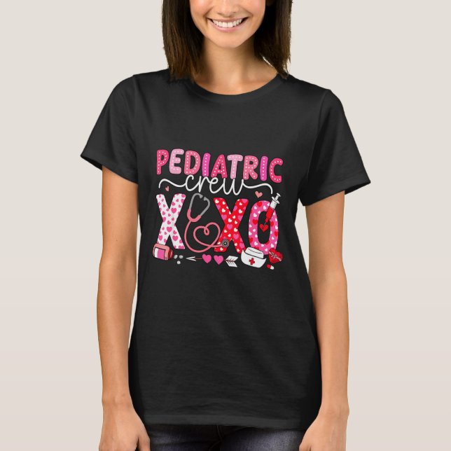 Camiseta Xoxo Nurse Pediatric Crew Nurse Valentine Leopard  (Anverso)
