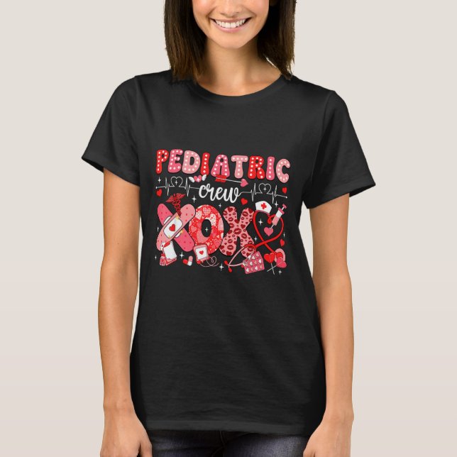 Camiseta Xoxo Nurse Pediatric Crew Nurse Valentine Leopard  (Anverso)