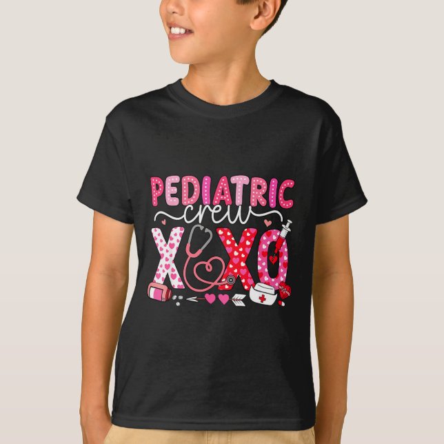 Camiseta Xoxo Nurse Pediatric Crew Nurse Valentine Leopard  (Anverso)