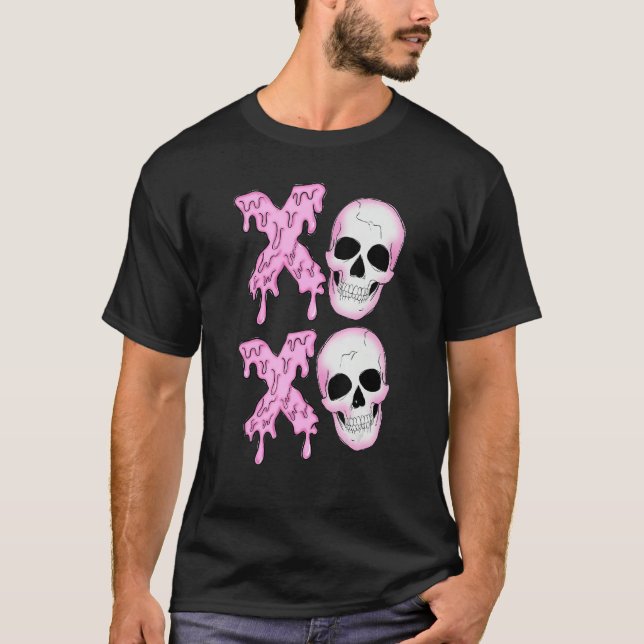 Camiseta Xoxo Skeleton Skull Horror Anti Valentine's Day Me (Anverso)