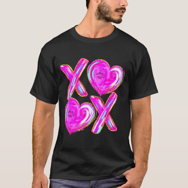 Camiseta Xoxo Valentines Day Love Funny Coquette Bow Checke (Anverso)