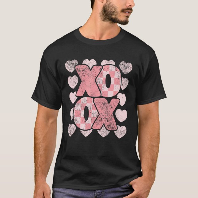Camiseta XOXO Valentine's Day Retro Groovy Love Valentine H (Anverso)