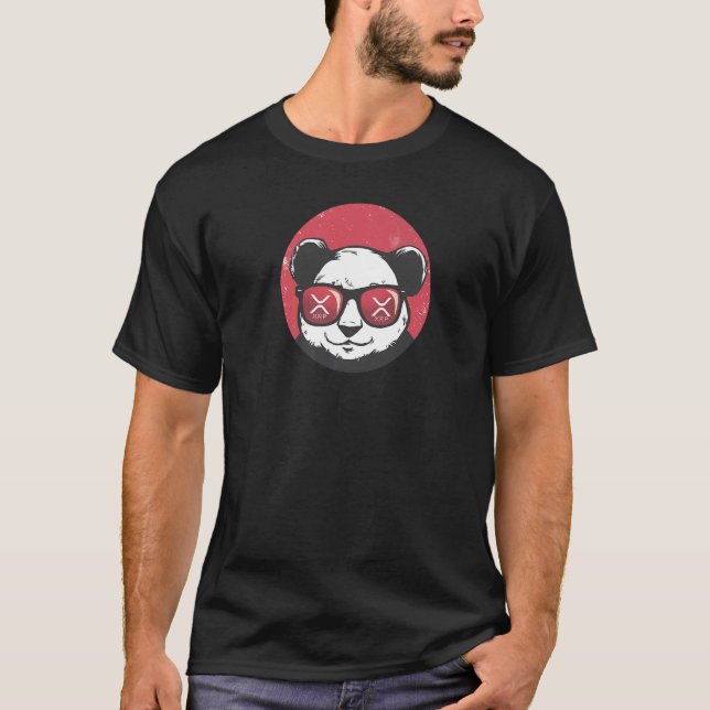 Camiseta Xrp Cute Crypto Panda Sun Glasses Retro (Anverso)
