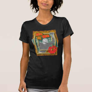 Camiseta Xs y rojo y oro del OS