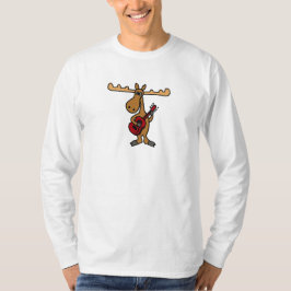 Camiseta XX alces divertidos que juegan el dibujo animado