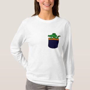 Camiseta XX cocodrilo divertido en un bolsillo