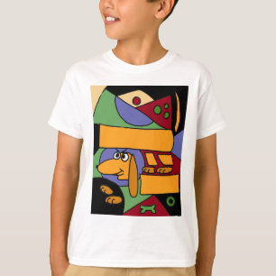 Camiseta XX Dachshund divertido del arte abstracto