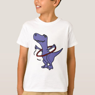 Camiseta XX dinosaurio divertido de T-rex usando el aro de