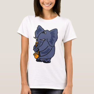Camiseta XX elefante que toca el saxofón