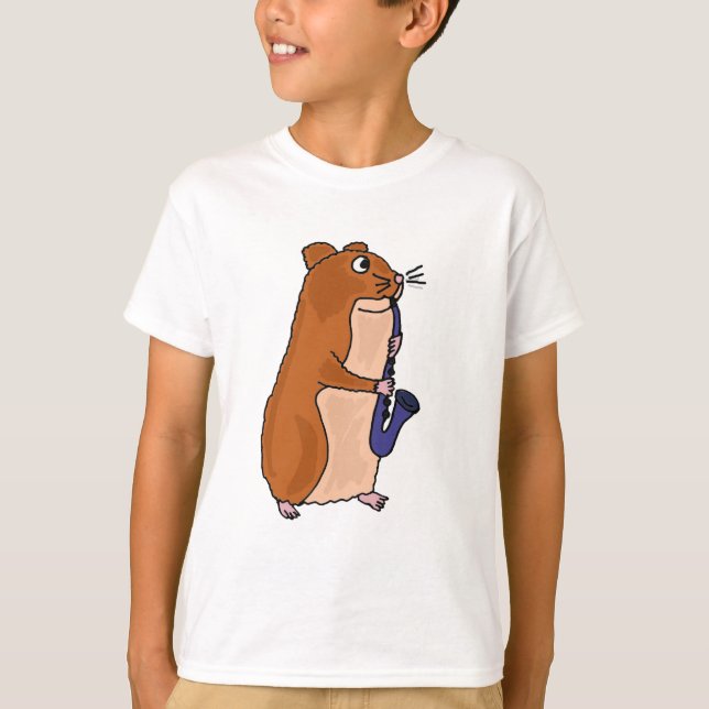 Camiseta XX hámster que toca el saxofón (Anverso)