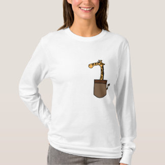 Camiseta XX jirafa divertida en un bolsillo