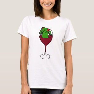 Camiseta XX rana arbórea en una copa de vino