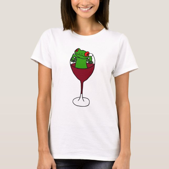 Camiseta XX rana arbórea en una copa de vino (Anverso)