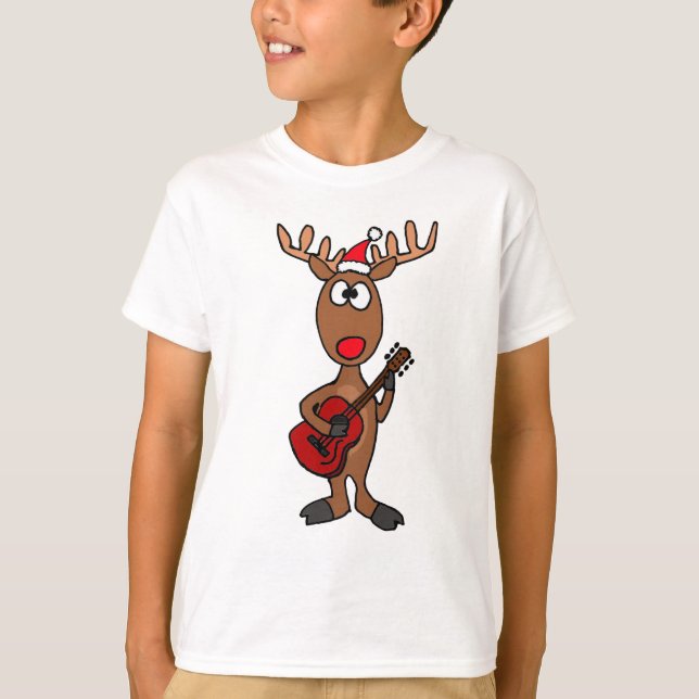 Camiseta XX reno que toca la guitarra (Anverso)