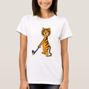 Camiseta XX tigre que juega el dibujo animado del golf