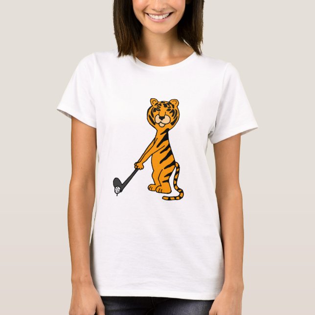 Camiseta XX tigre que juega el dibujo animado del golf (Anverso)