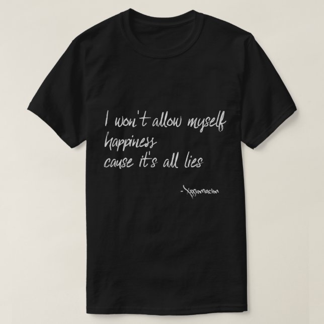 Camiseta Xxxtentacion LYRICS tienda- Snow- Won_t me permite (Diseño del anverso)