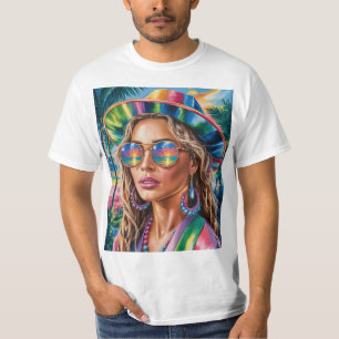 Camiseta Y2K Glitch Tee estético - Neon Retro Cyberpunk Vib