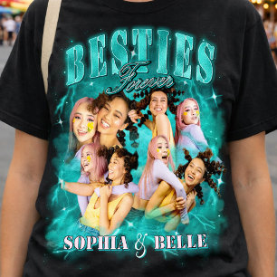 Camiseta Y2K Vintage 90s BFF Botín Ilegal Azul Turquesa Mej