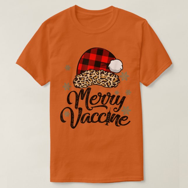 Camiseta Y4Ry Leopard Santa Hat Merry Vaccine Christmas Xma (Diseño del anverso)