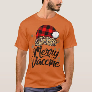 Camiseta Y4Ry Leopard Santa Hat Merry Vaccine Christmas Xma