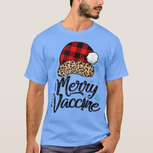Camiseta Y4Ry Leopard Santa Hat Merry Vaccine Christmas Xma