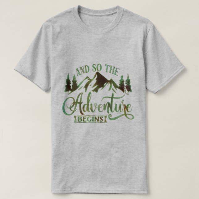 Camiseta Y así empieza la aventura, divertido aventurero (Diseño del anverso)