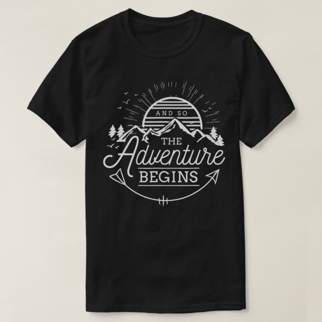 Camiseta Y Así La Aventura Comienza A Camping De Aventura (Diseño del anverso)