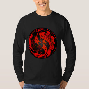Camiseta Y Black Yin Yang Koi Fish