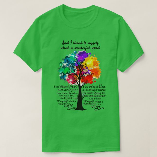 Camiseta Y Creo Que Es Un Maravilloso Mundo De Hippi (Diseño del anverso)