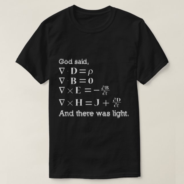 Camiseta Y Dios Dijo: "Que Haya Un Regalo Físico Ligero" (Diseño del anverso)