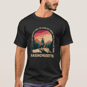 Camiseta Y En El Bosque Voy A Massachusetts Souvenir Para