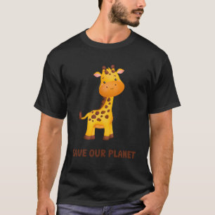 Camiseta Y Giraffe Adorable Para Los Niños Que Aman A Los A