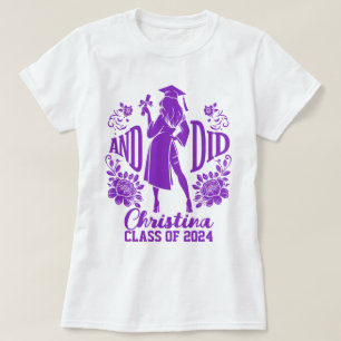 Camiseta Y GRADUACIÓN Silueta Femenina Urbana de Moda