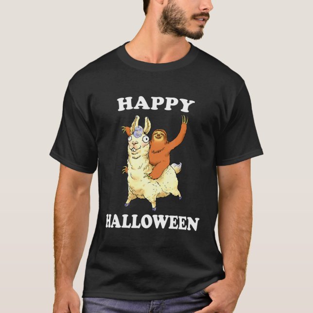 Camiseta y la llamada de la loma feliz de Halloween (Anverso)