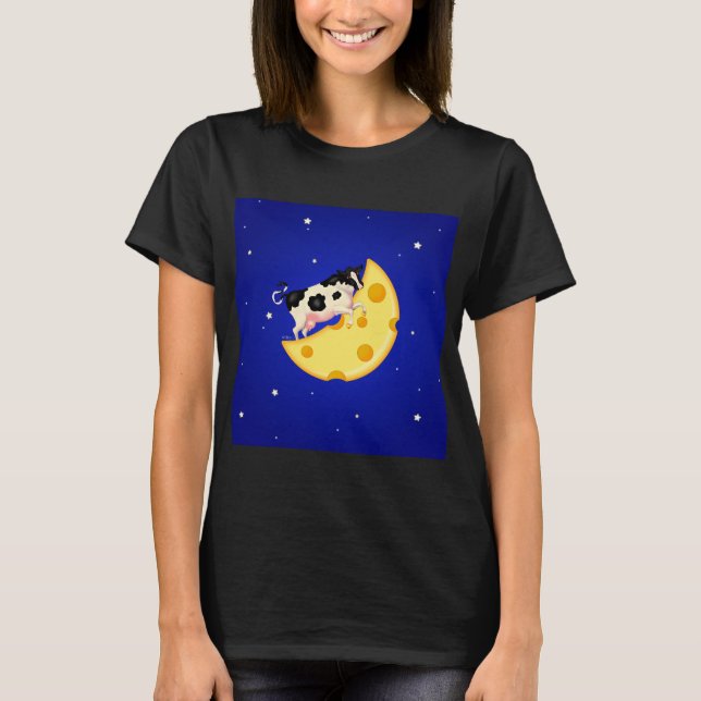 Camiseta Y la vaca saltó sobre la luna de queso  (Anverso)