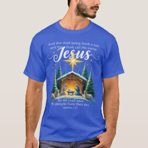 Camiseta y llamarás su nombre Jesús Natividad Navidad