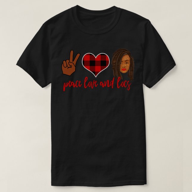 Camiseta y Locs Red Plaid Heart (Diseño del anverso)