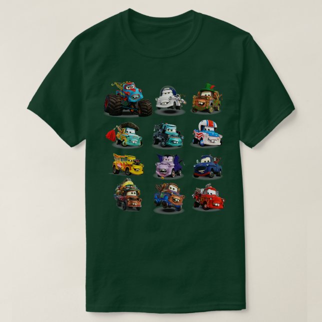 Camiseta y los coches de los píxeles muchas cuestiones (Diseño del anverso)