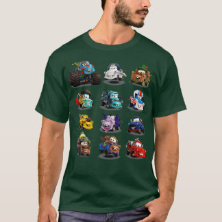 Camiseta y los coches de los píxeles muchas cuestiones
