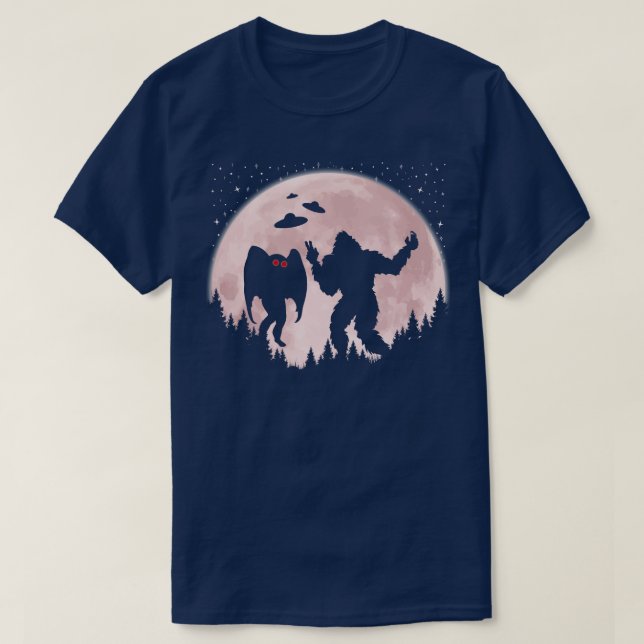 Camiseta Y Mothman Toma Selfies (Diseño del anverso)