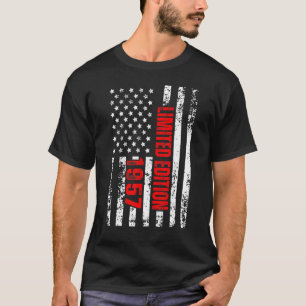 Camiseta Y Nacido En 1957 Patriótico 65 Cumpleaños