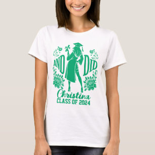 Camiseta Y se graduó mujer púrpura