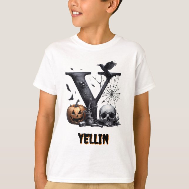 Camiseta Y Truco inicial o trato de Halloween curado (Anverso)