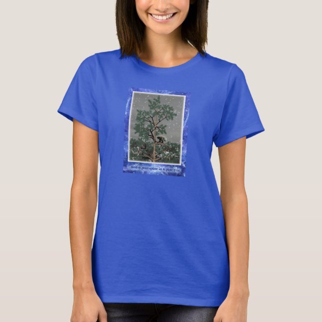 Camiseta Y Un Porcupine En Un Árbol De Pino (Anverso)