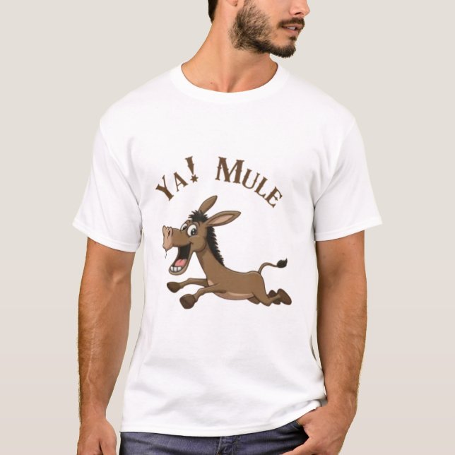 Camiseta Ya! Mule running cartoon Tee  (Anverso)
