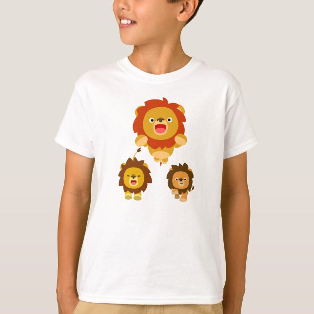 Camiseta '¡¡Ya viene!!' Tres amables Personalizados leones  (Anverso)