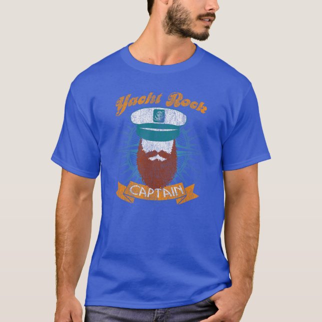 Camiseta Yacht Rock Captain Party Boat Drinking Bearded boy (Anverso)